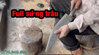 Làm dao mèo cán vỏ sừng trâu (make a h'mong knife)