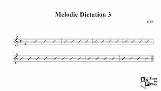 Melodic Dictation 3 - Ear Training Exercise C major 4/4 Music Lessons