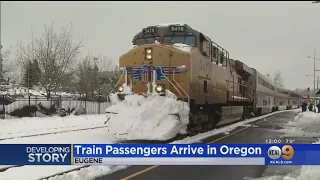 Snow-Stranded LA-Bound Amtrak Train Arrives Back In Eugene