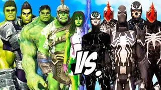 HULK ARMY SIUT vs VENOM ARMY SUIT - THE HULK, SHE HULK, RAGNAROK, AVENGERS, AMADEUS  vs VENOM MOVIES