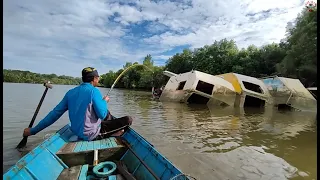 This shipwreck spot is inhabited by various types of fish