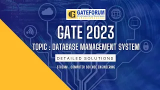 GATE 2023 Exam Solutions I Database Management System I Computer Science Engineering