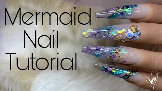 Beginner Mermaid Nail Tutorial | Encapsulated Nail Art Using Fish Net