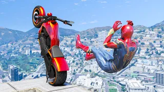 GTA 5 Spiderman Motorcycle Fails/Ragdolls Episode 3 (Euphoria Ragdolls)