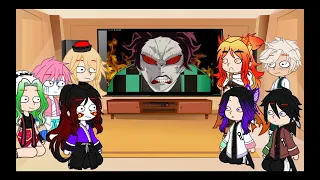 hashira + upper moons react to nezuko in the box animation