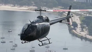 Bell 505 da Helisul pousando no heliponto da urca RJ