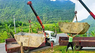 GENIUS GIRL: Control the crane to transport giant iron barrels | Tran Dieu Linh - Daily Life