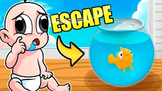 ¡BEBE NOOB SE CONVIERTE EN PEZ! 🐠 ¿ESCAPARA VIVO DE LA PECERA!?