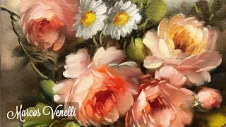 BEAUTIFUL - Learn how to paint a bouquet of roses and daisies.