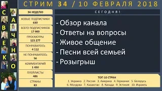 Семья Савченко. Стрим 34 (10 февраля 2018) Ответы на вопросы друзей и подписчиков.