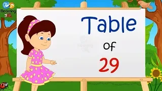 Learn Multiplication - Table of 29 | Table of twenty nine | Elearning studio