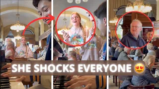 She raps “mockingbird” in a restaurant and shocks everyone 😍