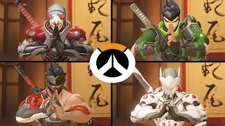 Overwatch - All Genji Skins with All Highlight Intros!