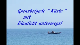 Grenzbrigade " Küste " mit Blaulicht unterm Königsstuhl/ Rügen