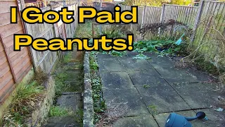 I Literally Got Paid Peanuts! FROZEN Garden Makeover | Clearing Overgrown Neglected Yard