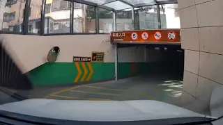 Underground parking garage entrance