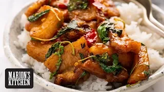 Thai Spicy Basil Pork Belly Stir-fry - Marion's Kitchen