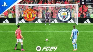 FC 24 | Manchester United vs Manchester City Ronaldo vs Haaland | Penalty Shootout - 4K60 Gameplay