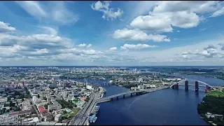 4K Kyiv fly aerial video. Киев с высоты птичьего полета. 4K видео Киев аэросъемка.