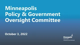 October 3, 2022 Policy & Government Oversight Committee