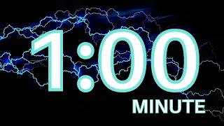 1 MINUTE - 60 Second Electric Lightning ⚡ Countdown Timer with Upbeat House Music