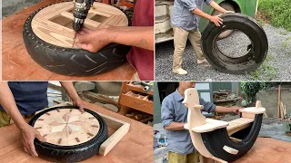 Top 3 Unique And Creative Recycled Woodworking Ideas From Wood And Tires // How To Make Useful Items