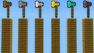 Which axe is faster in Minecraft experiment?