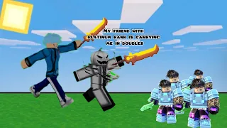 I was carried to victory in Roblox Bedwars by a platinum rank friend..😎😎