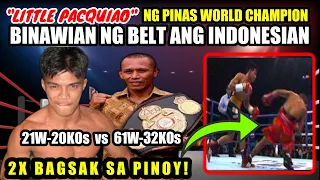 LITTLE PACQUIAO ng PINAS BINAWIAN ng BELT ang INDONESIAN WORLD CHAMPION 2x BAGSAK sa BALWARTE!