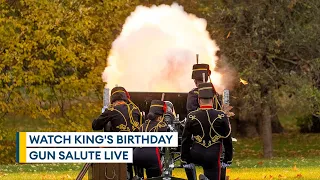 Live: British Army fires 41-gun salute for King's 75th birthday