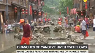 Heavy rain triggers peak flow in branches of Yangtze river in China