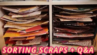 SORTING SCRAPS & ANSWERING QUESTIONS | Micro-Organizing in the Scraproom | My Decluttering Journey