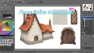 Krita tutorial: How to use the perspective transform mode