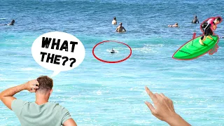 RC SURFER TAKES ON LINEUP AT PIPELINE! *FUNNY*