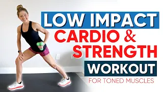 Low Impact Cardio and Strength Workout for Toned Muscles 40 Minutes (KNEE FRIENDLY!)