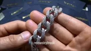 18mm Large Iced Out Lab Diamond Cuban Bracelet JewelryFresh