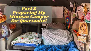 Preparing My Minivan Camper for BOONDOCKING in Quartzsite Part 2 | Fall Van Life in the Desert 🍂