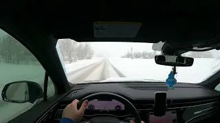 2024 Audi Q7 in the Snow! POV Driving in the snowy mountains!