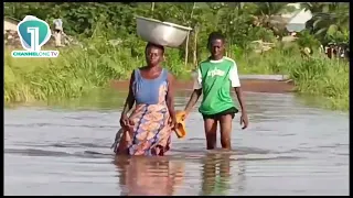 The Ayensu River has burst its banks and the deluge has left scores of residents stranded