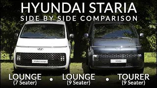 We Have Compared Hyundai Staria Lounge 7, Lounge 9 and Tourer 9 all in just one video