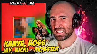 KANYE WEST, RICK ROSS, JAY Z, NICKI MINAJ  - MONSTER [MUSICIAN REACTS]