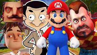 Hello Neighbor - New Neighbor Mario Dark Riddle Aaron Mr Bean History Gameplay Walkthrough