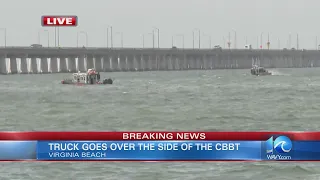 Truck goes off Chesapeake Bay Bridge-Tunnel, crews search for driver