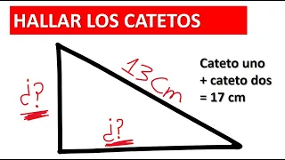 HALLAR LOS CATETOS CONOCIENDO LA HIPOTENUSA en un triángulo rectángulo