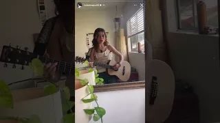 katie douglas from ginny and georgia singing on her instagram story