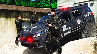 OPERAÇÃO POLICIAL COMBATE ao TRÁFICO na FAVELA | GTA 5 VIDA POLICIAL