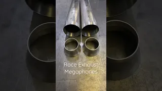 Cone / megaphones we build for our motorcycle racing exhausts. Fabricated from 20 g stainless steel