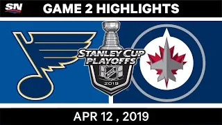 NHL Highlights | St. Louis Blues vs Winnipeg Jets, Game 2 – Apr 12, 2019