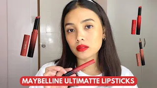 Maybelline Ultimatte Lipstick 💄 15 shades swatched