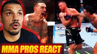 MMA Pros React 😲 Max Holloway KO's 💥Justin Gaethje👊 UFC 300